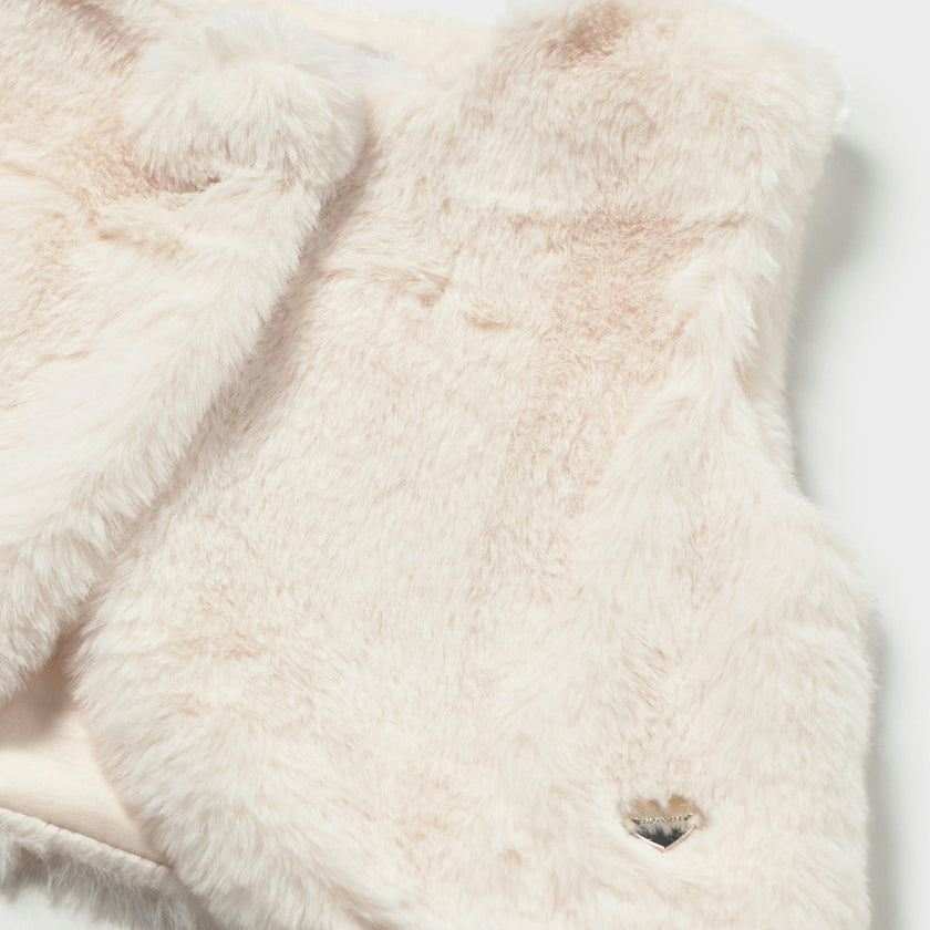 White Faux Fur Vest