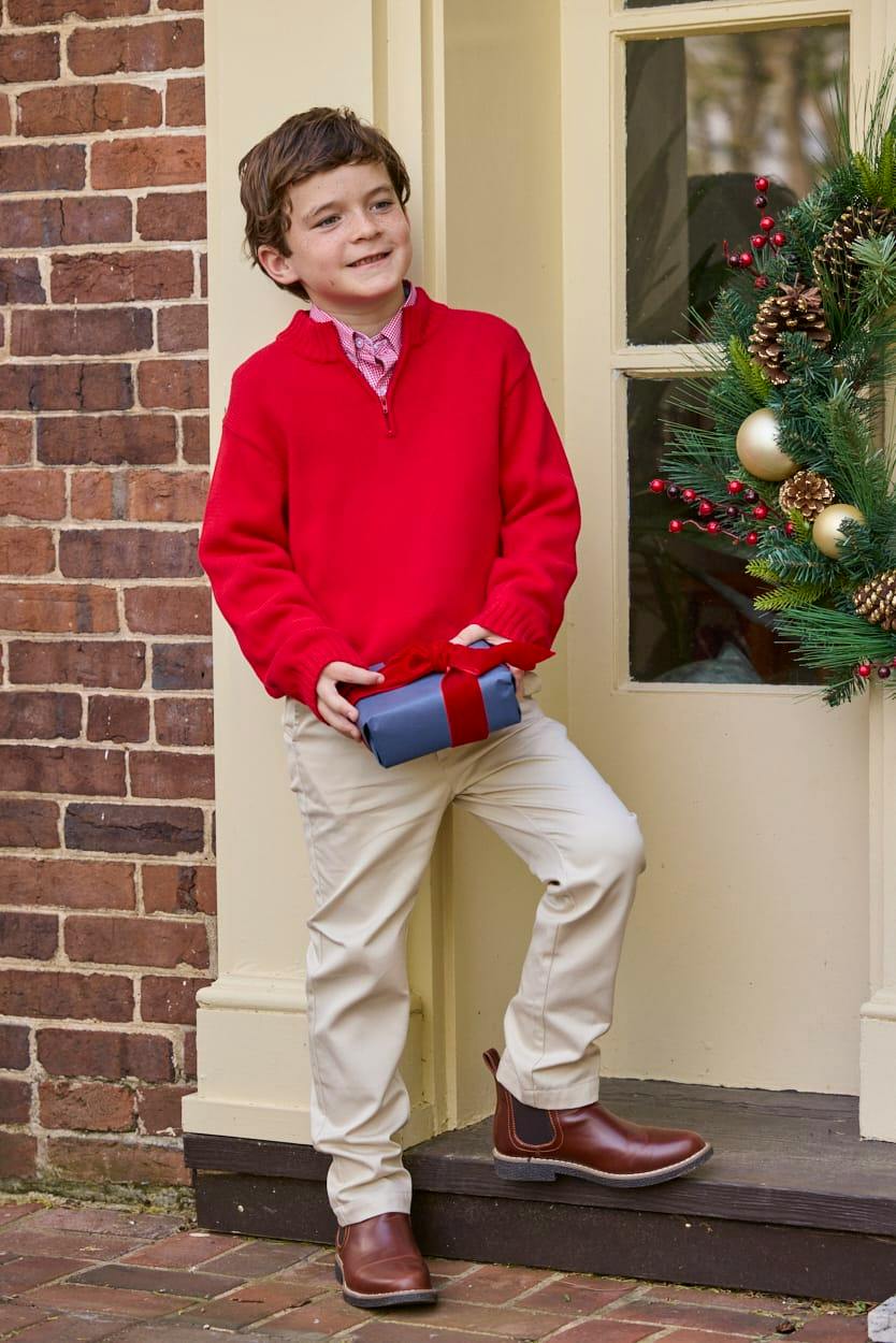 Quarter Zip Sweater - Red