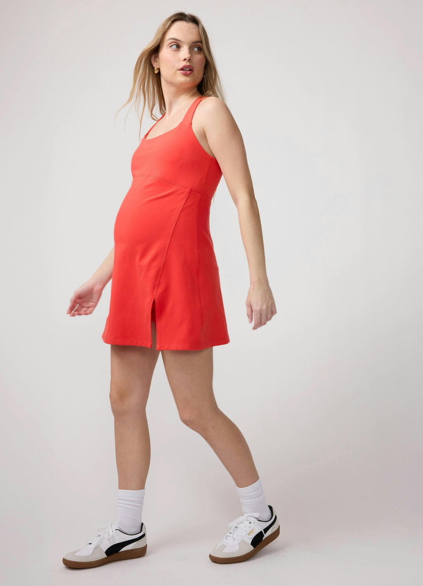 Maternity Active Dress with Built-In Shorts & Double Layer Bra
