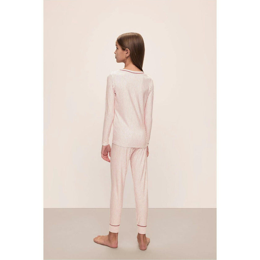 Kids Printed TENCEL™ Modal Unisex Long PJ Set, Red