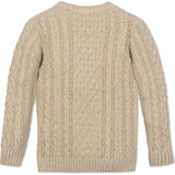 Organic Long Sleeve Fisherman Cable Pullover Sweater, Beige