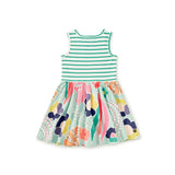 Print Mix Tank Skirted Dress, Sea Floral