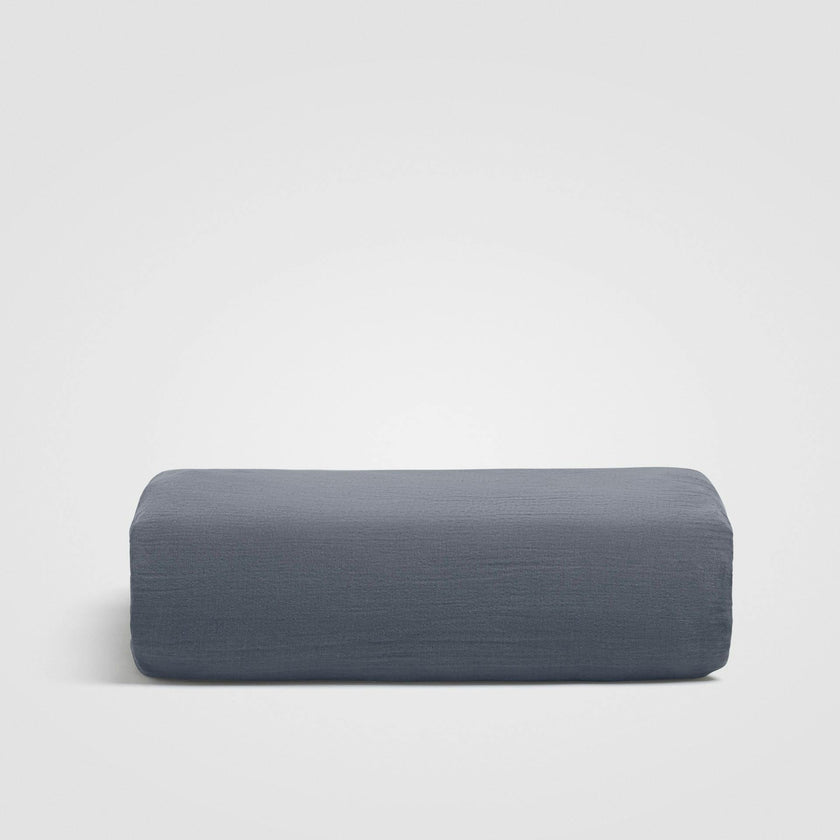 Oasis Crinkled Comfort Fitted Sheet (Midnight Tide)