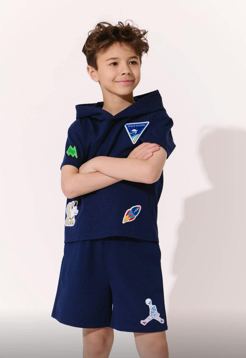 Navy Space Boys Short Set