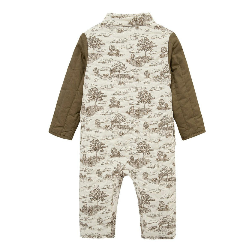Country Toile Quilted Jumpsuit
