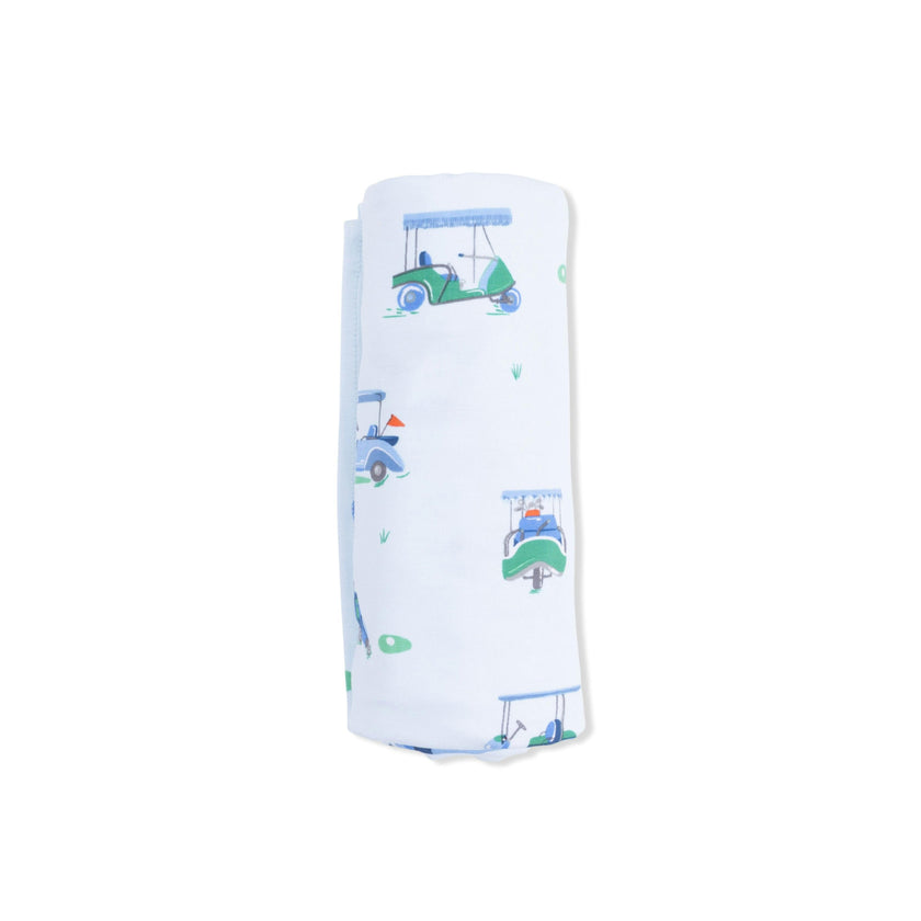Vintage Golf Carts Blue - Swaddle Blanket