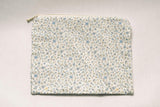 Bluebell Charm Timeless Floral Ruffle Zipper Pouch