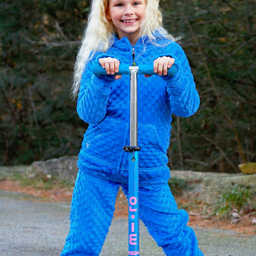 Minky Bubble Zip Hoodie - Blue
