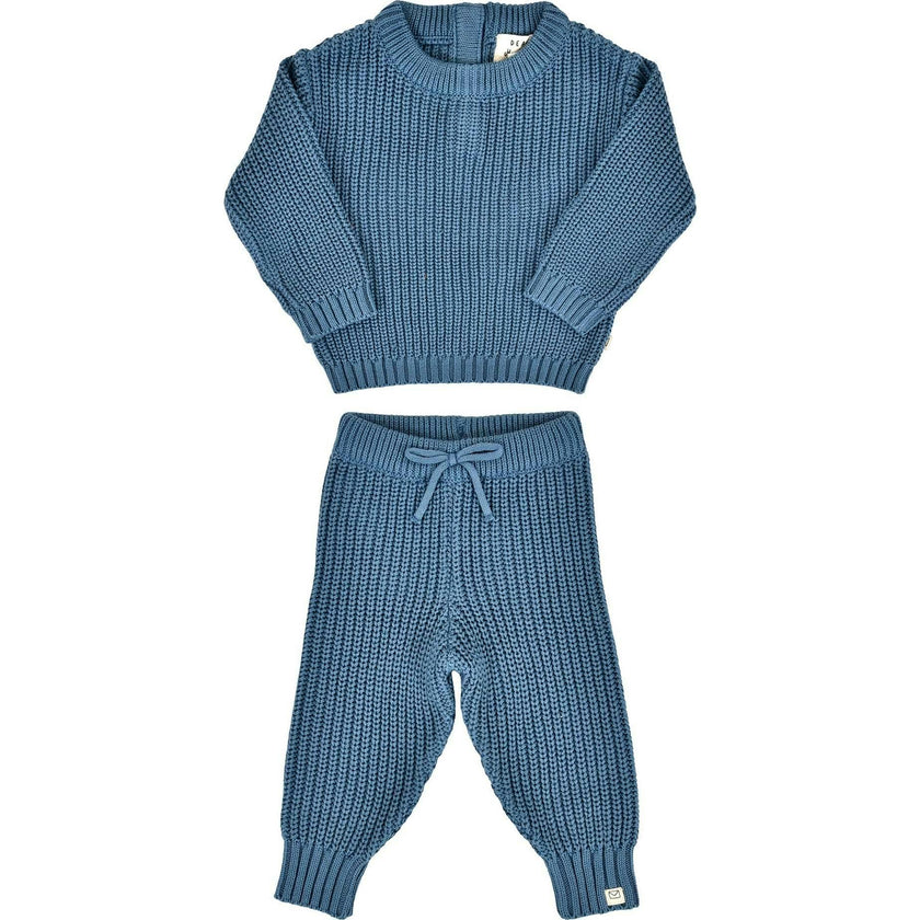 Hunter Chunky Knit Set in Bluestone