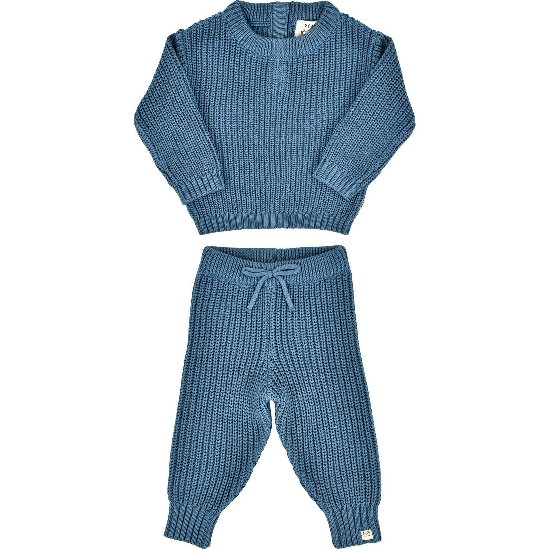 Hunter Chunky Knit Set in Bluestone