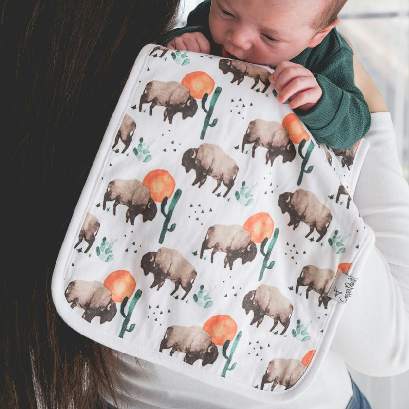 3 Pack Premium Burp Cloths - Bison