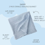 SWOON 2-Pack Crinkle Muslin Baby Swaddle Blanket