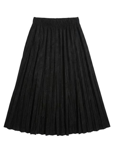 Midi Length Crinkle Pleating Skirt