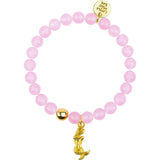 Gemstone Bracelet With Gold Mermaid Charm