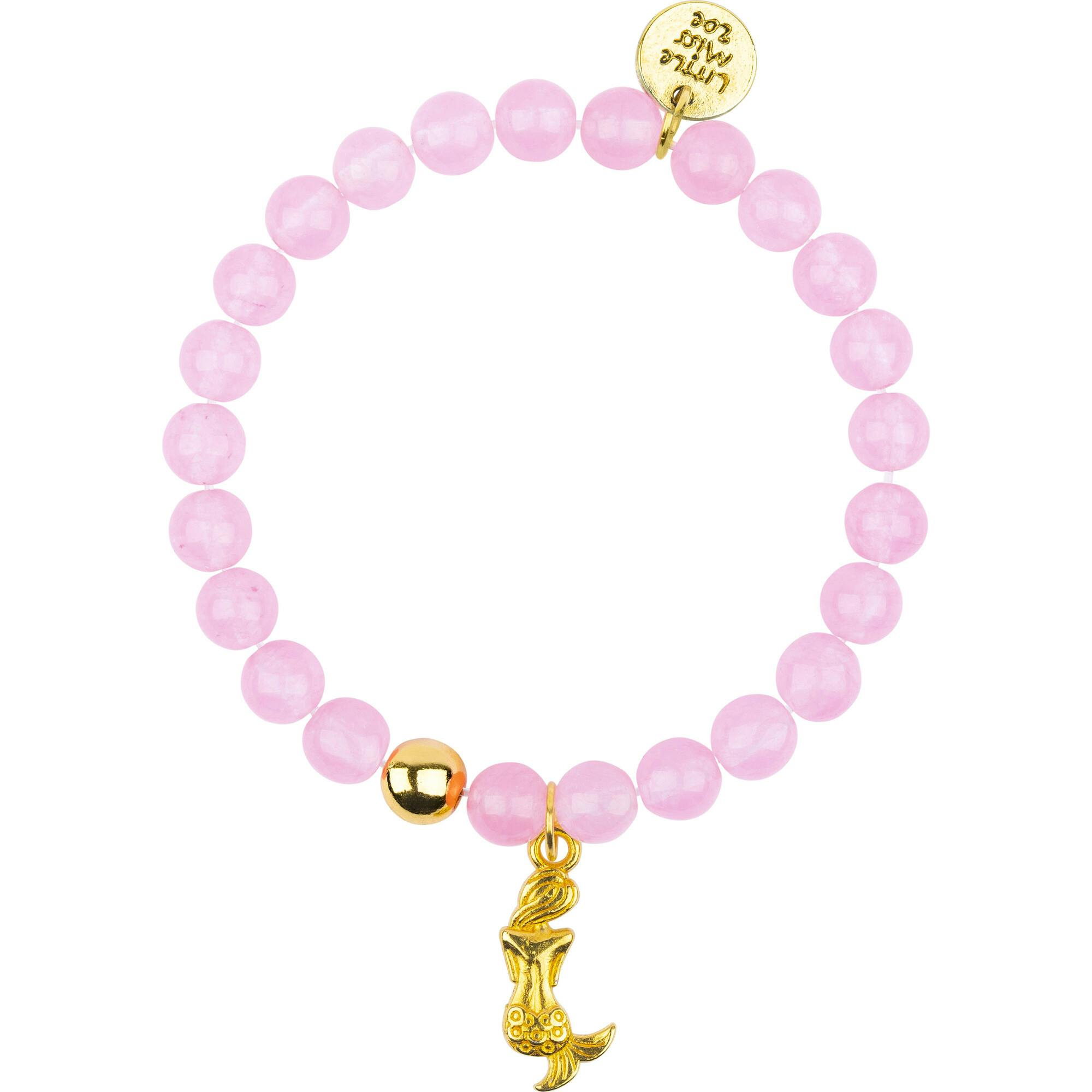Gemstone Bracelet With Gold Mermaid Charm