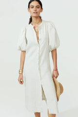 Bubble Linen Dress - Natural