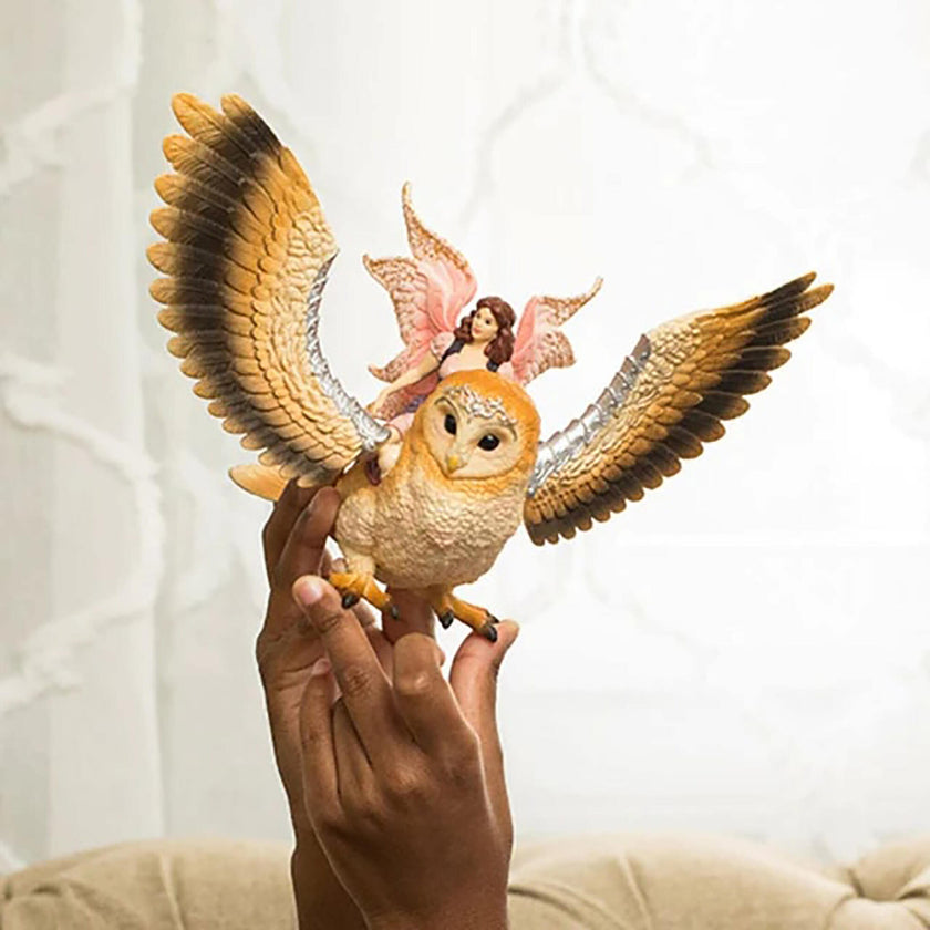 Schleich Bayala: Fairy In Flight On Glam-Owl  - 2pc Figurine Playset