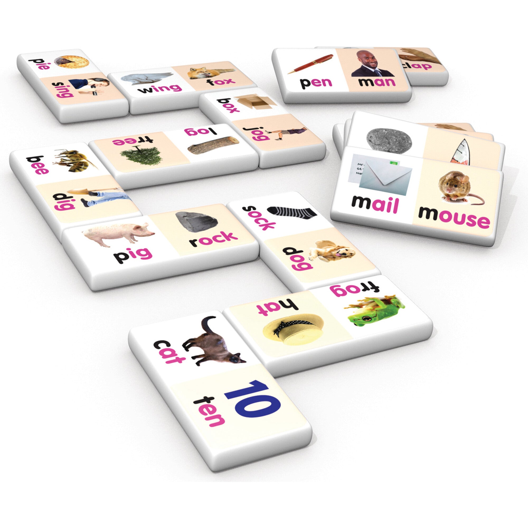 Rhyming Words Dominoes for Ages 4-5 Kindergarten Learning