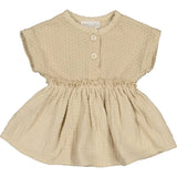Short Sleeve Cinched Waist Ruffle Tunic