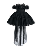 Black Feather Bow Dress