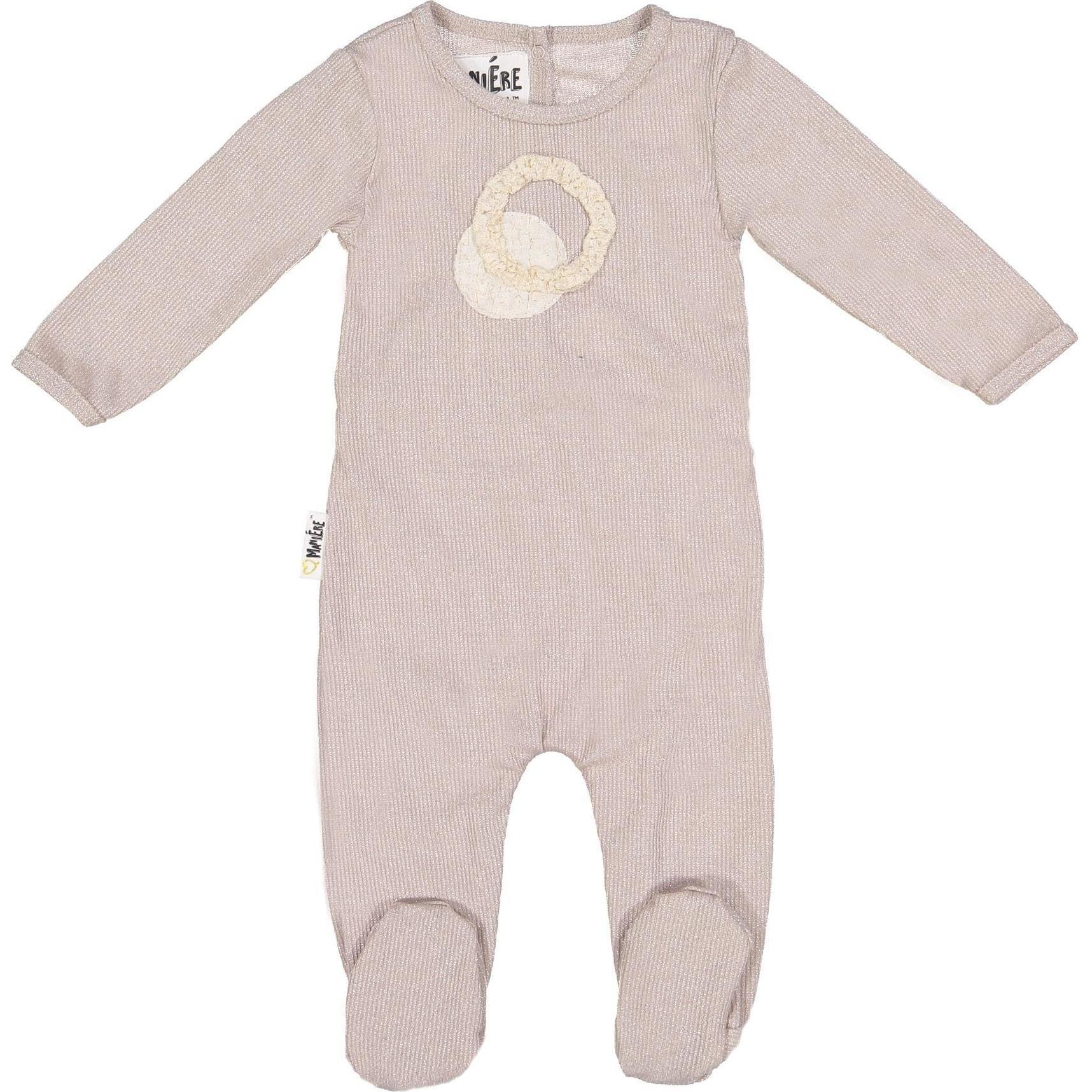 Shadow Shape Long Sleeve Footie, Cream