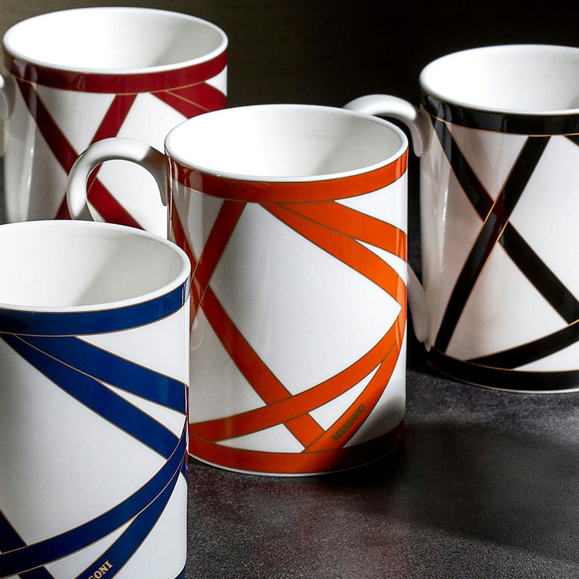 Mug Cup NASTRI in Luxury Box Orange diam. 3", H 3.9", cap. 12.5 oz