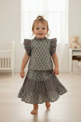 Tittli Top and Skirt Set Mocha Cement