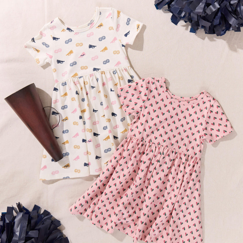Sunny Dress, Pink Mini Half Hearts