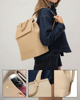 Chic, Stylish Padded Laptop Sleeve Backpack, Cream