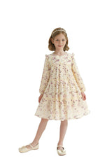 Ivory Floral Ruffle Dress