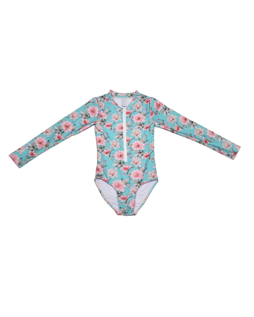 Long Sleeve Zip One Piece Swimsuit