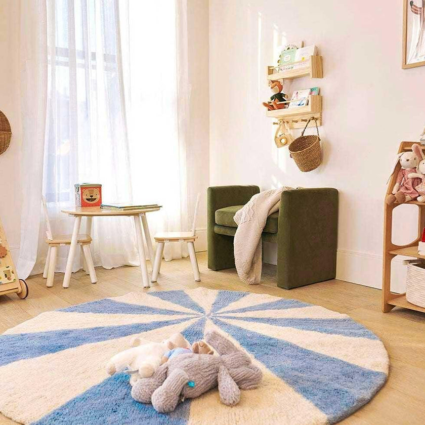 Beach Ball Washable Round Wool Rug