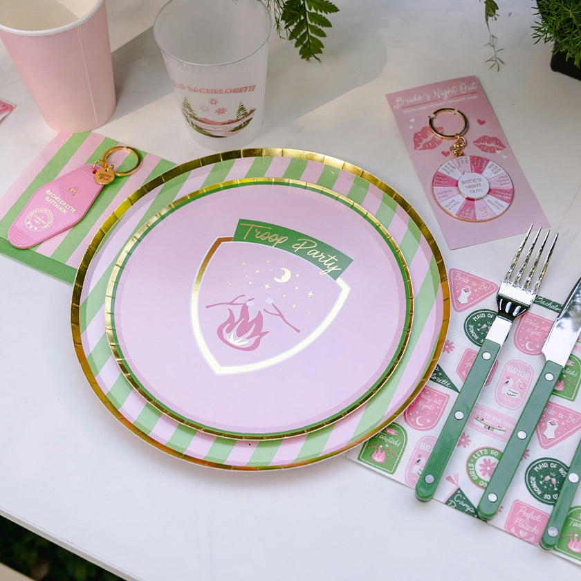 Camp Bachelorette Stripe Dinner Plates
