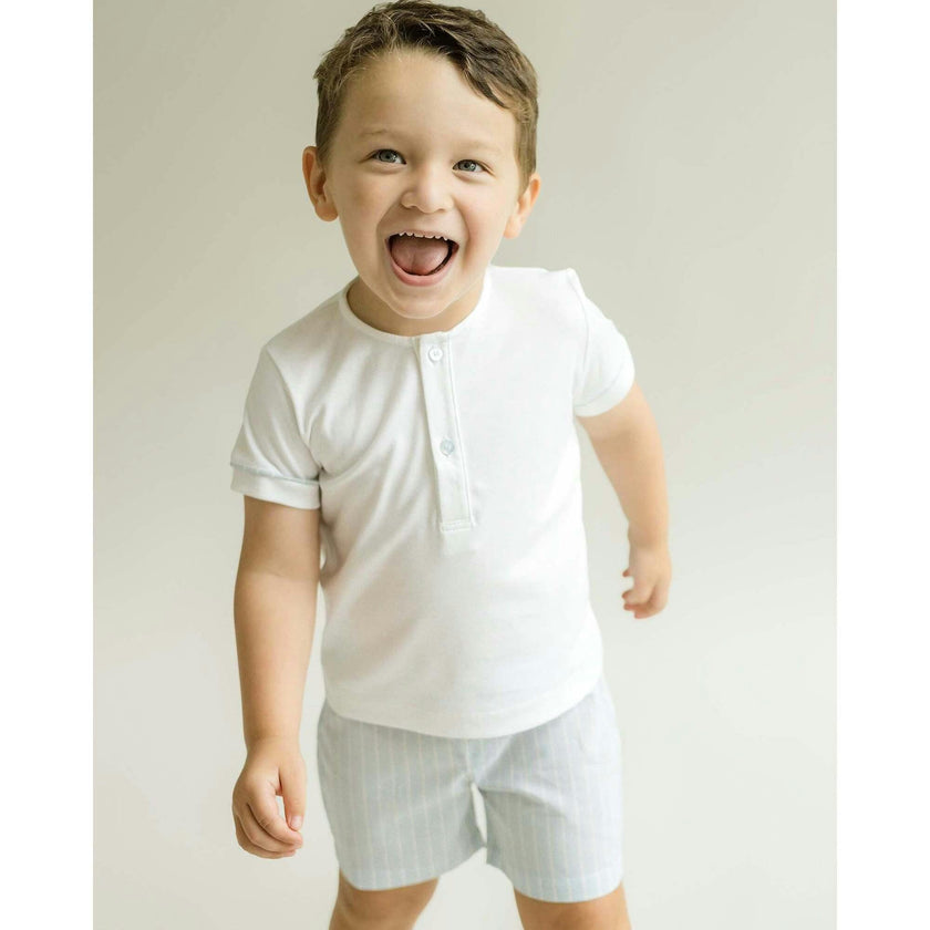 Henley T-Shirt - Lt.Blue Trim