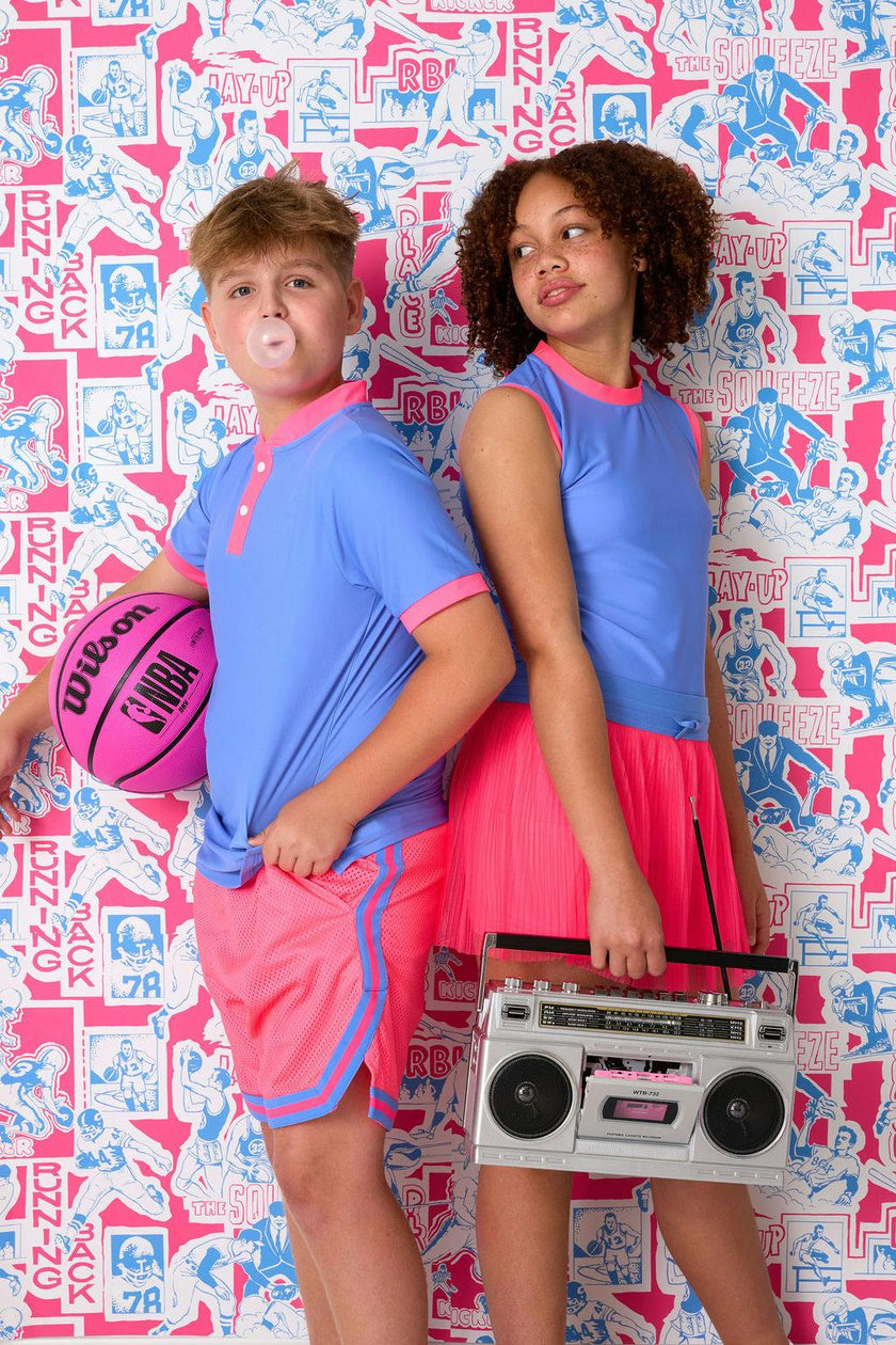 neon pink basketball short