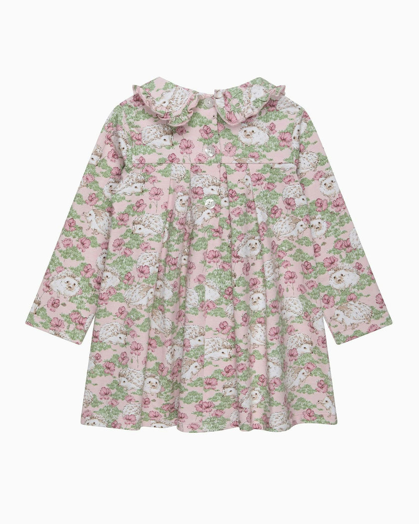 Baby Hedgehog Jersey Dress in Pink