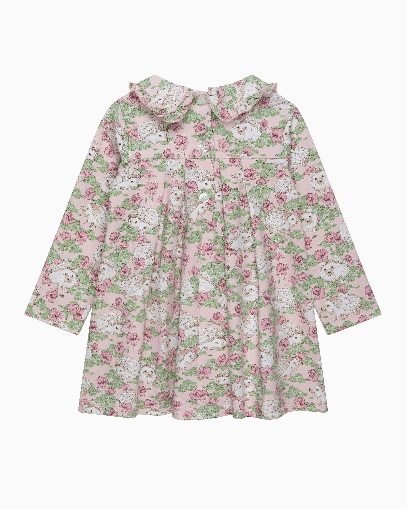 Baby Hedgehog Jersey Dress in Pink