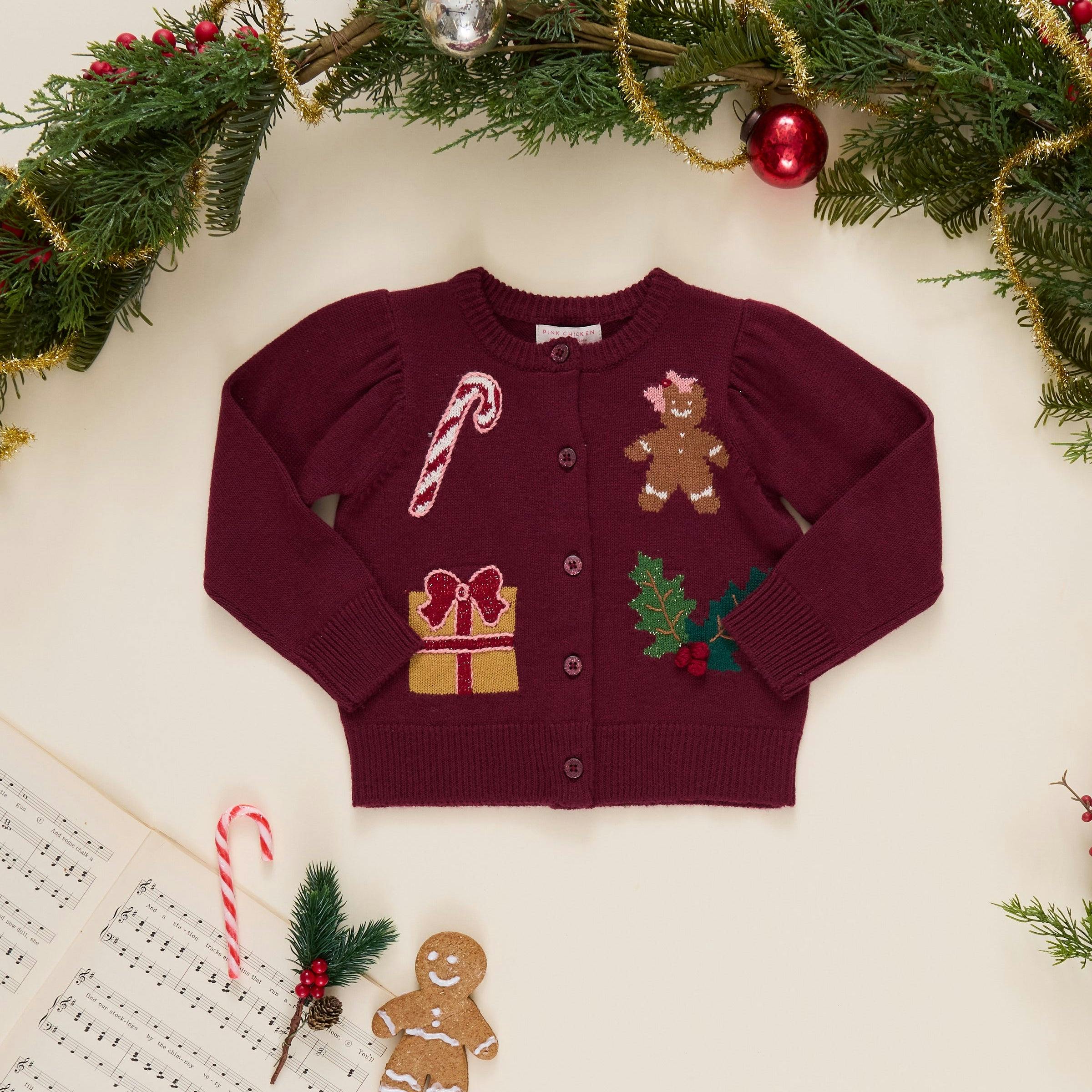 Girls Constance Sweater - Holiday Patches