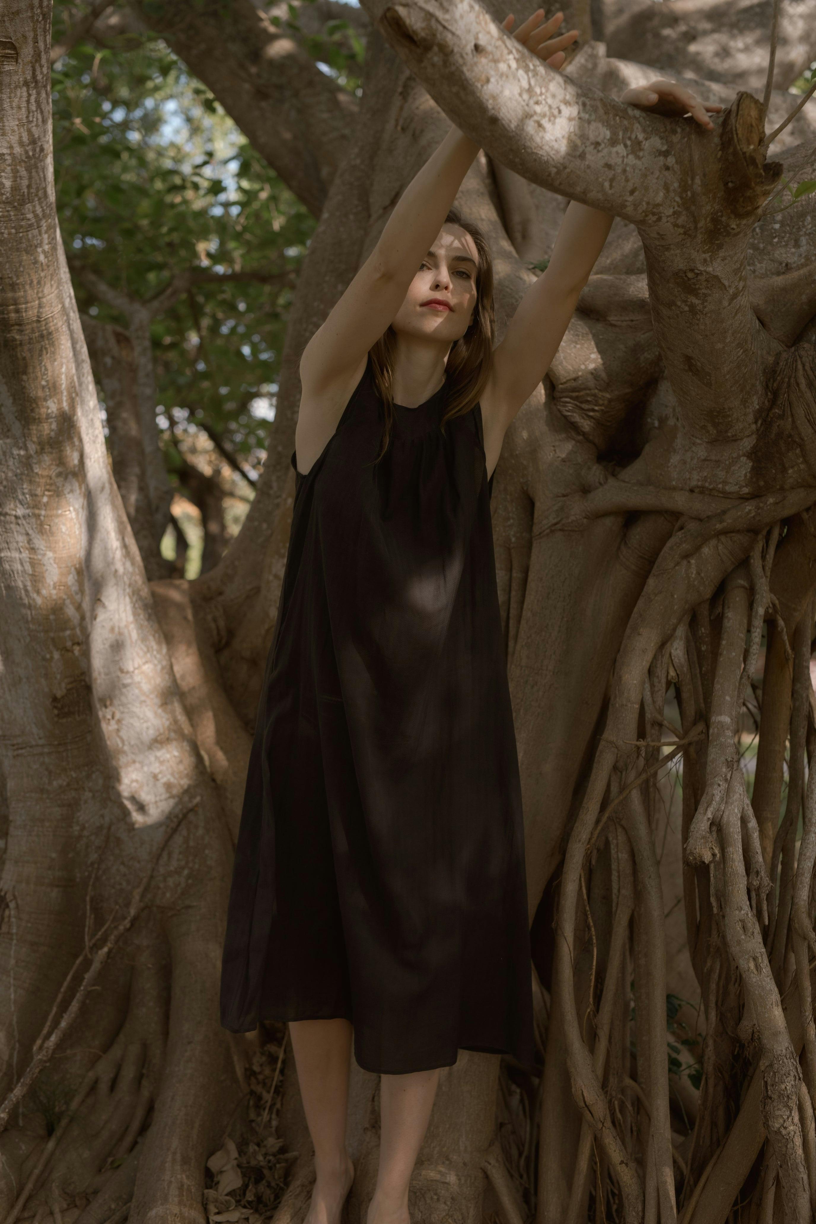 CHLOE SLIP DRESS HERRINGBONE
