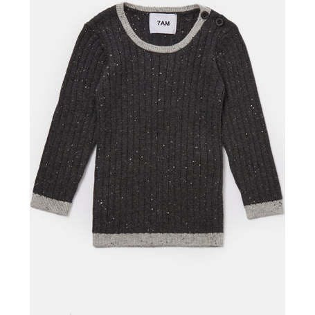 Baby Boys Hug Me Ribbed Contrast Trim Long Sleeve Top