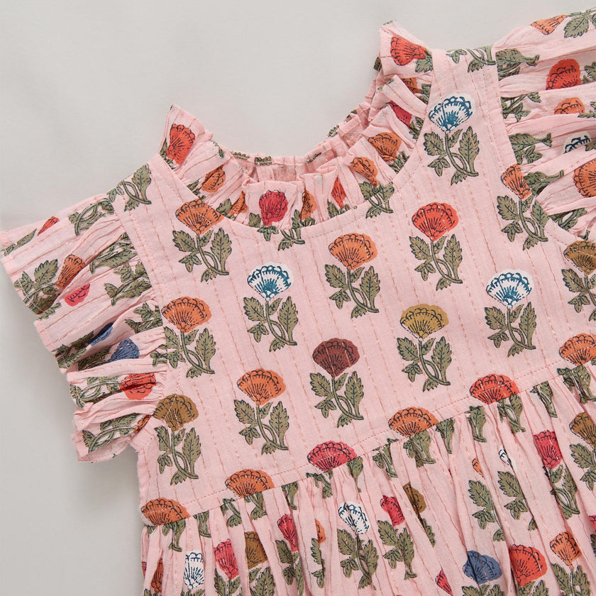 Girls Jennifer Dress - Multi Flower Drop
