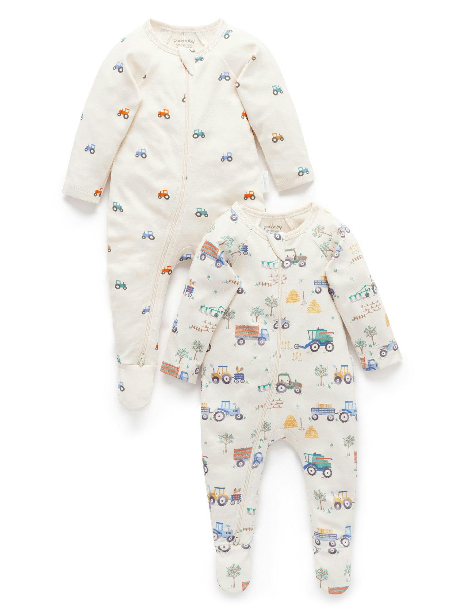Printed Zip Growsuit Pack Farm Vehicles Print