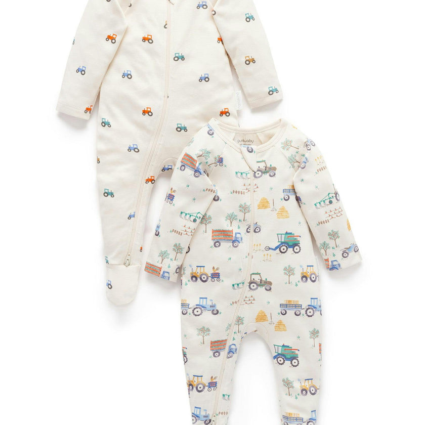 Printed Zip Growsuit Pack Farm Vehicles Print