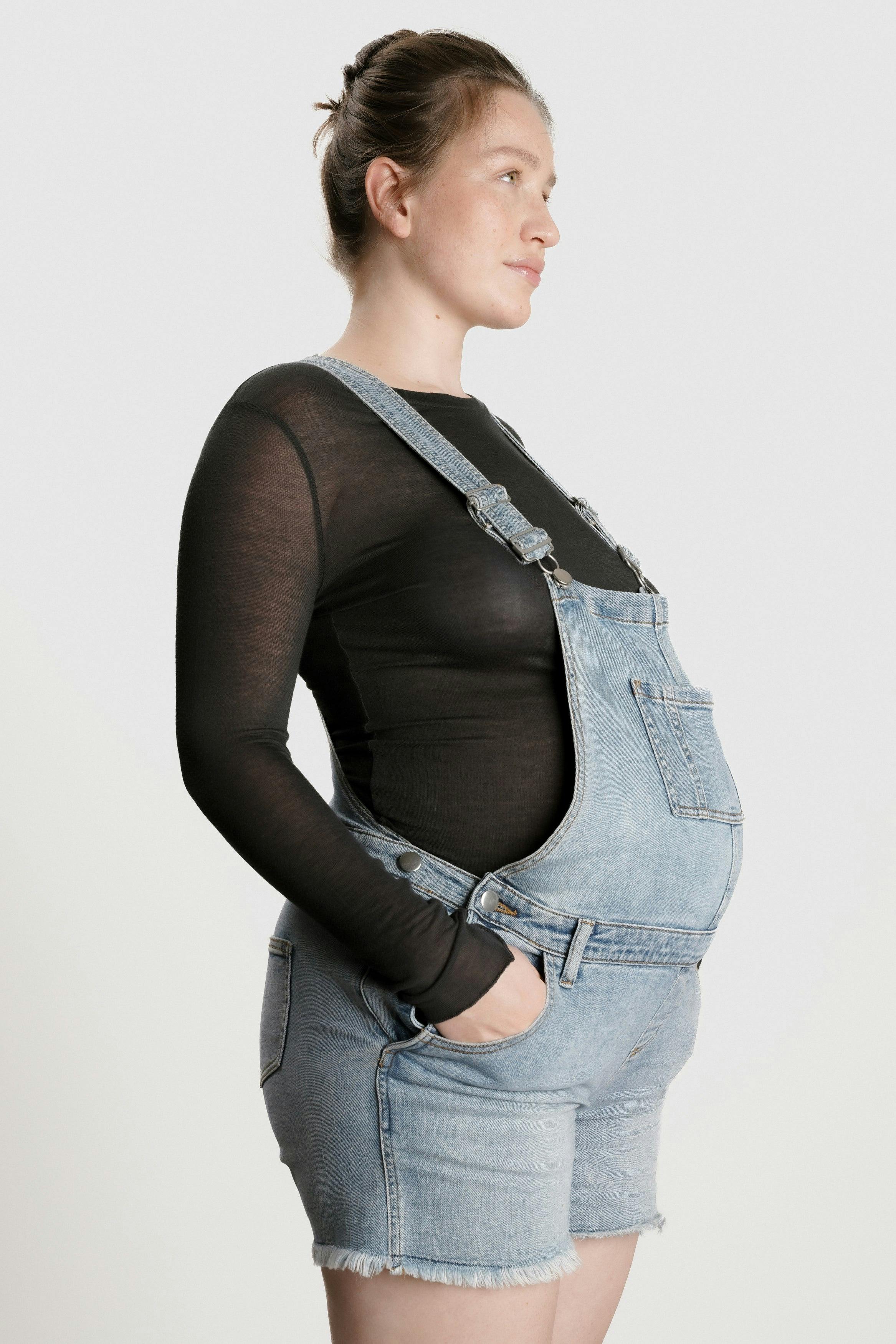 Women's Maternity Austin Distressed Shortalls