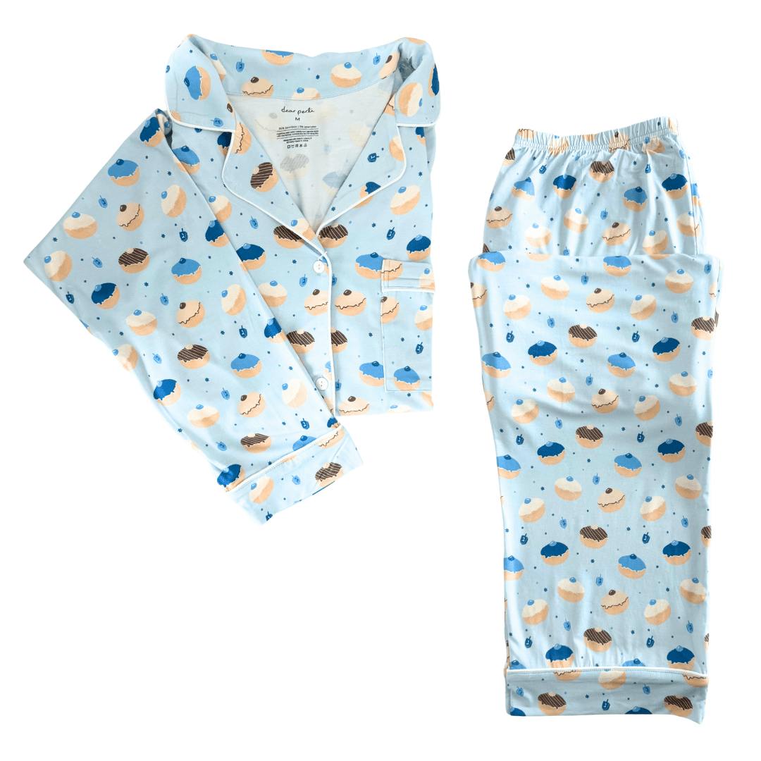 Women's Long Sleeve Pajama Set in Hanukkah Glaze