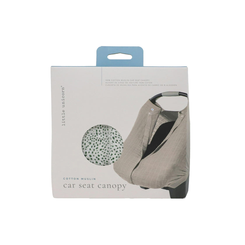 Cotton Muslin Car Seat Canopy - Green Seed