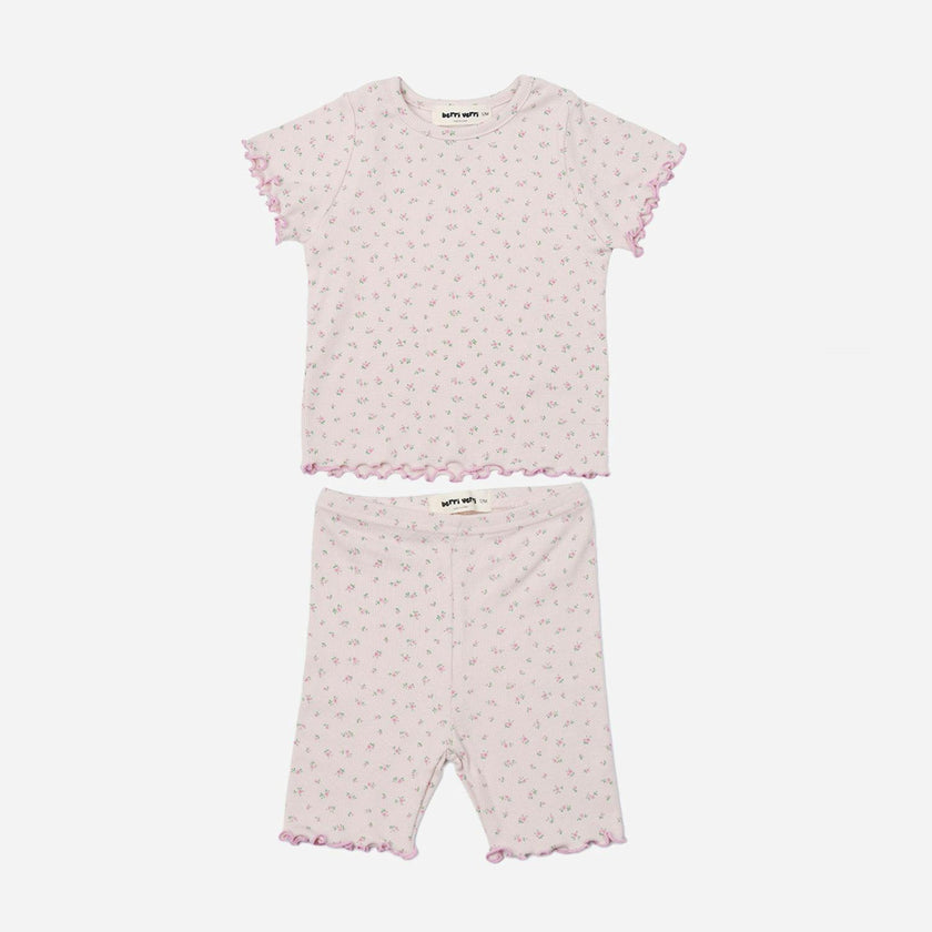 Berry Cotton PJ Set - Pink Floral