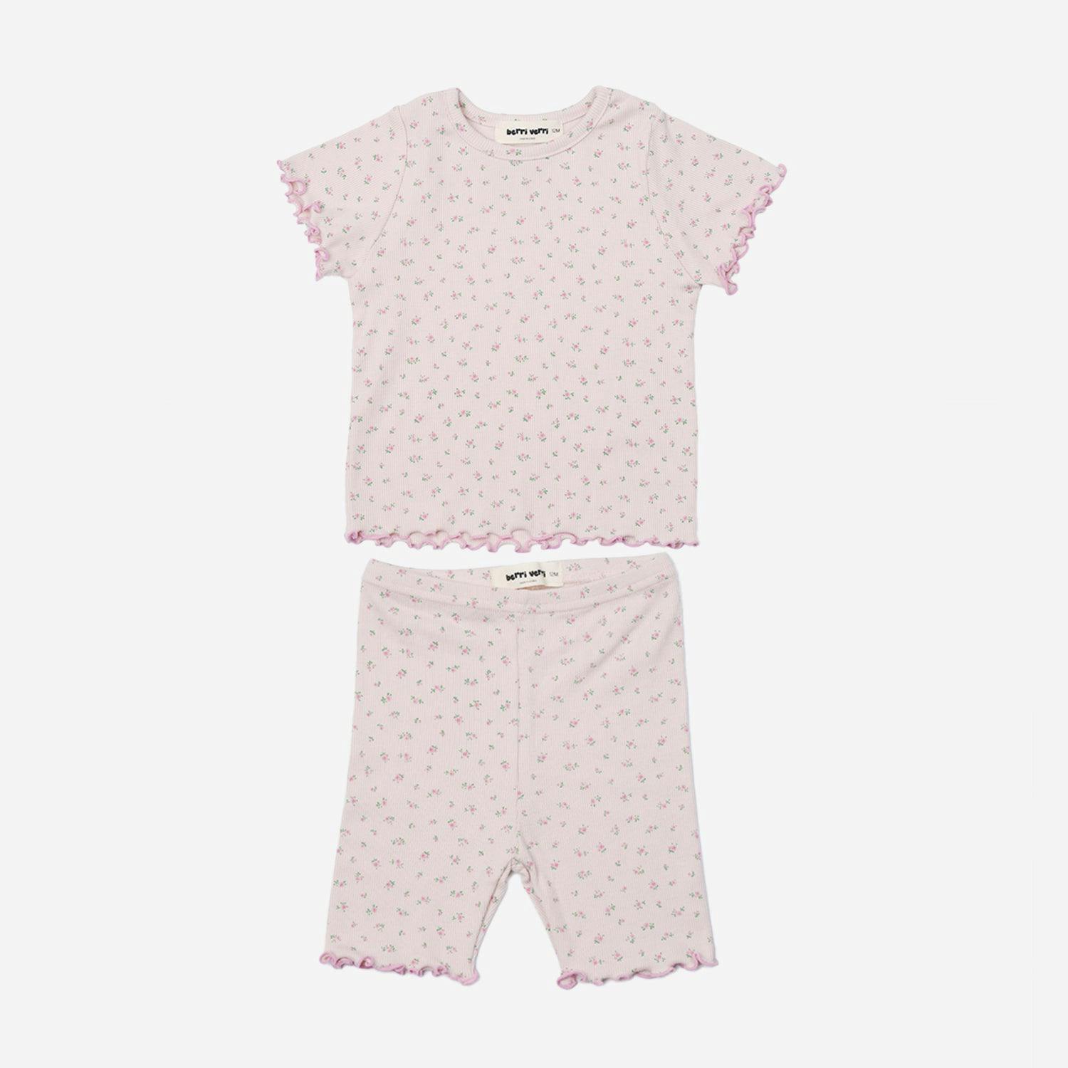 Berry Cotton PJ Set - Pink Floral