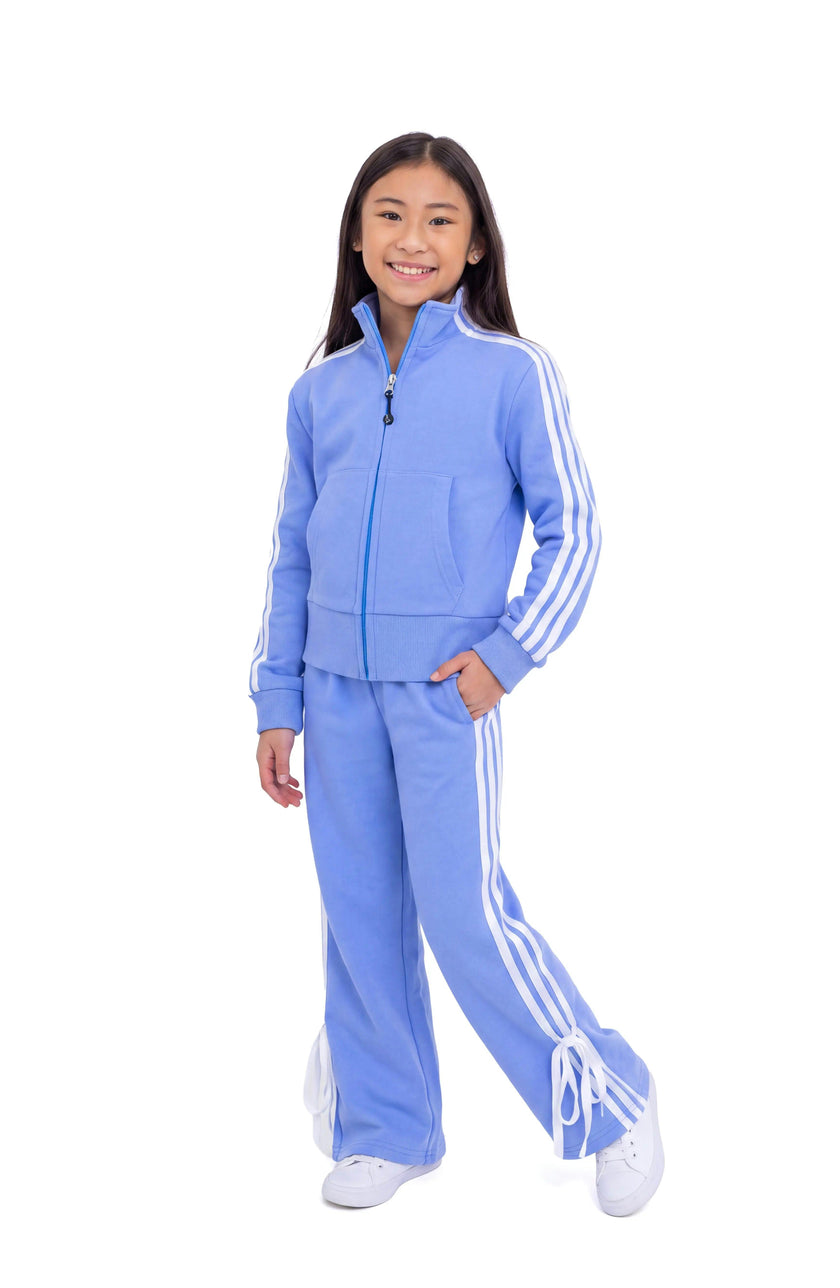 Paige - Relaxed Sweatpants with Bowtie - Periwinkle