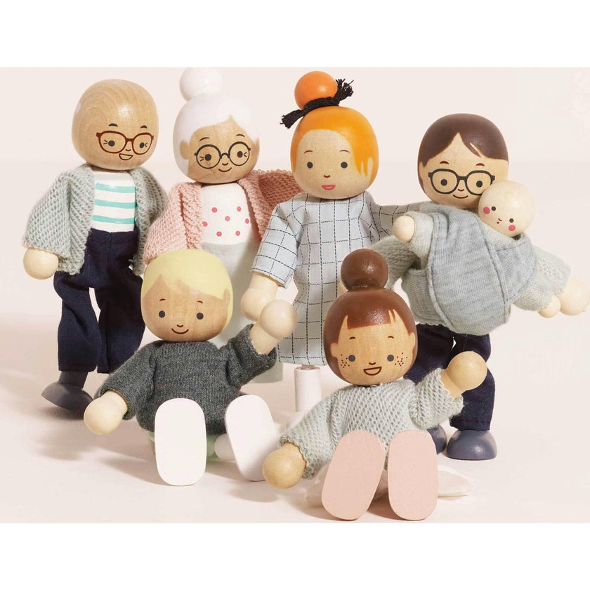 Wooden Dolls House Family